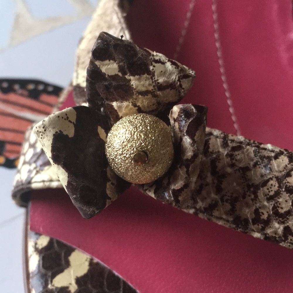 Kate Spade Python Print Leather Heels - image 3